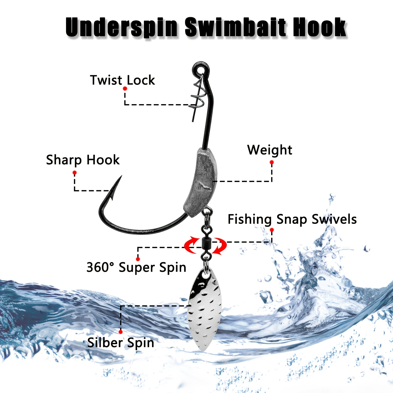 Weighted Bait Hooks Underspin Lure Hook Twistlock Weighted - Temu Canada