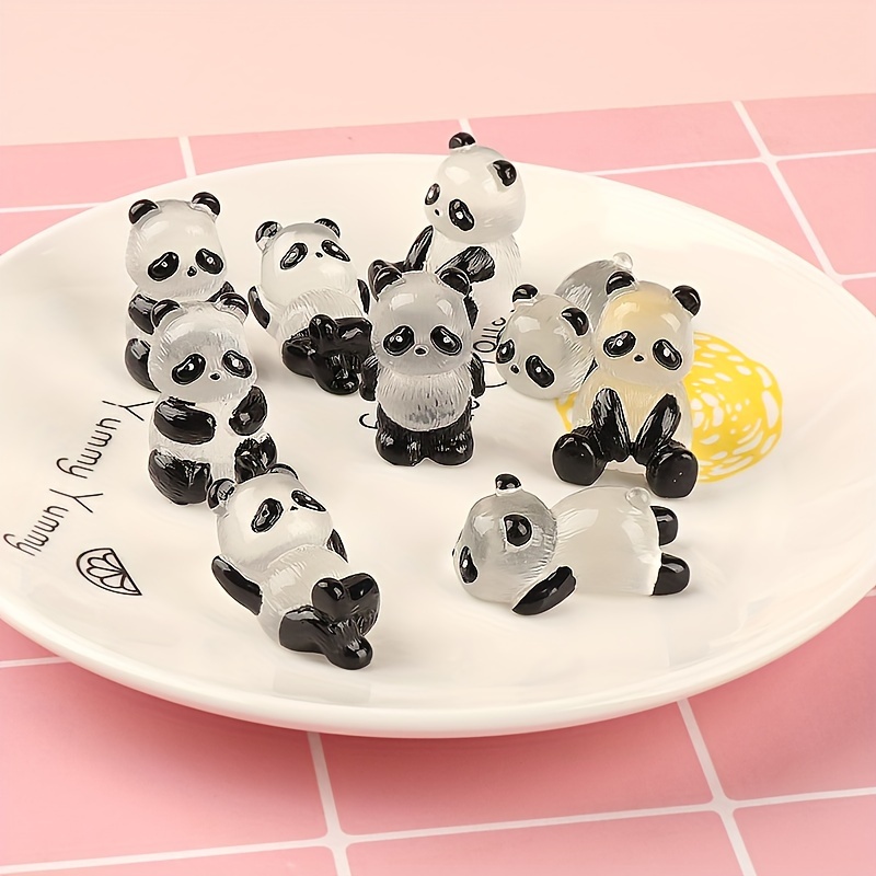 Décoration de Gâteau Panda, Ornements Poupée Panda 8 pcs, Mini