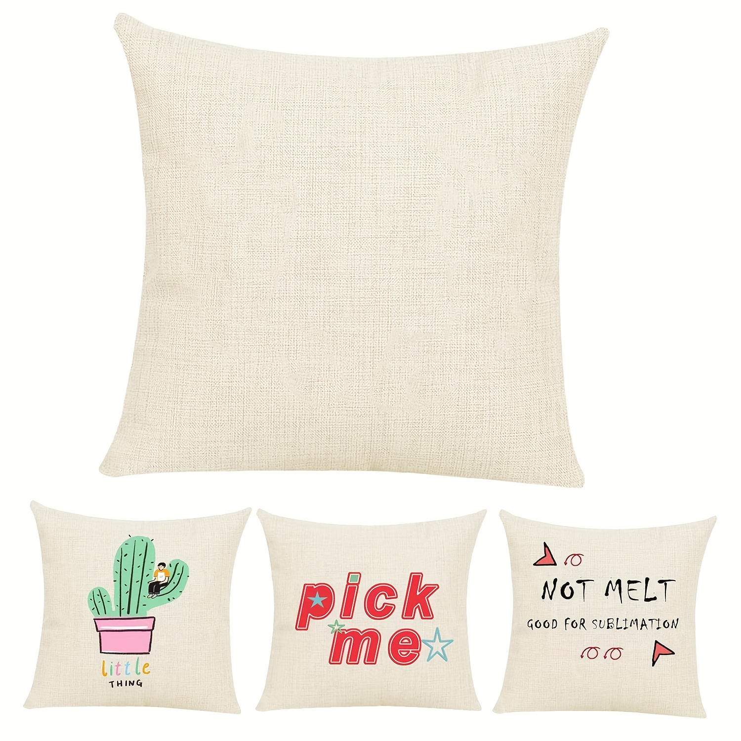 Throw Pillow Covers Bulk Plain Linen Blank Couch Cushion - Temu