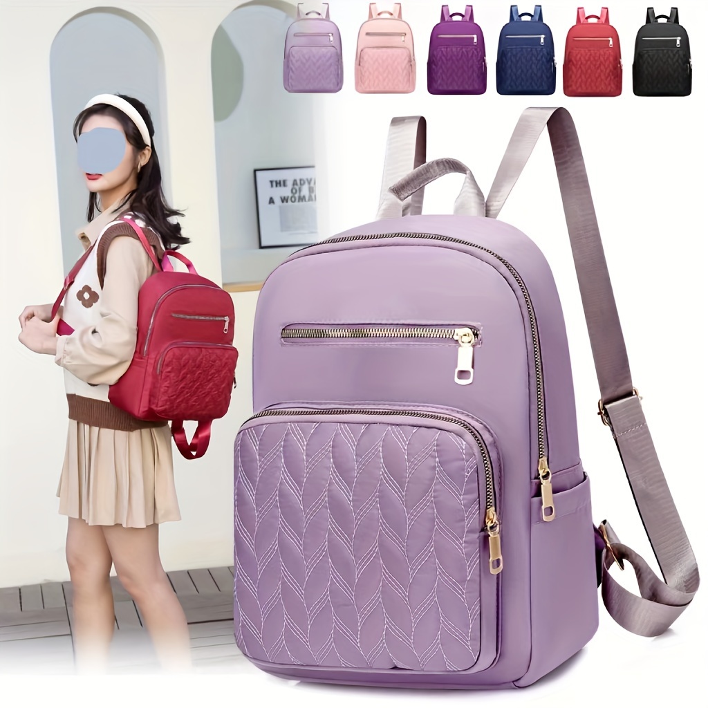Stylish and Waterproof Women's Backpack with Metal Decor - Perfect for  Casual and Travel Use