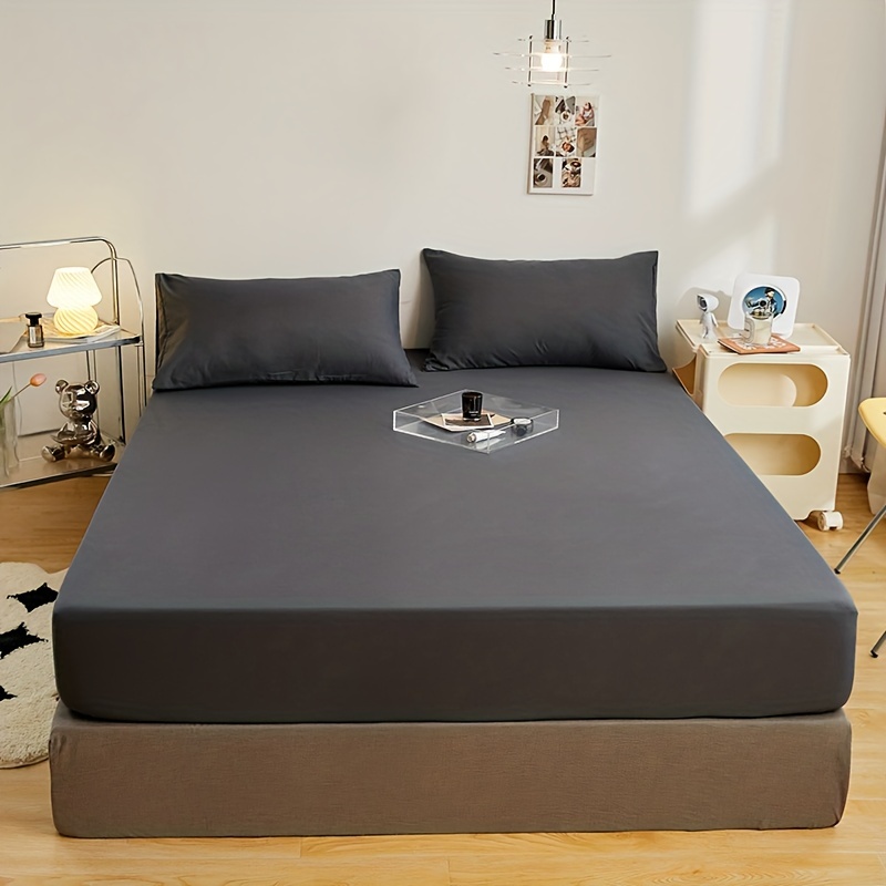 Polyester Brushed Fitted Sheet Soft Comfortable Solid Bedding Mattress Protector