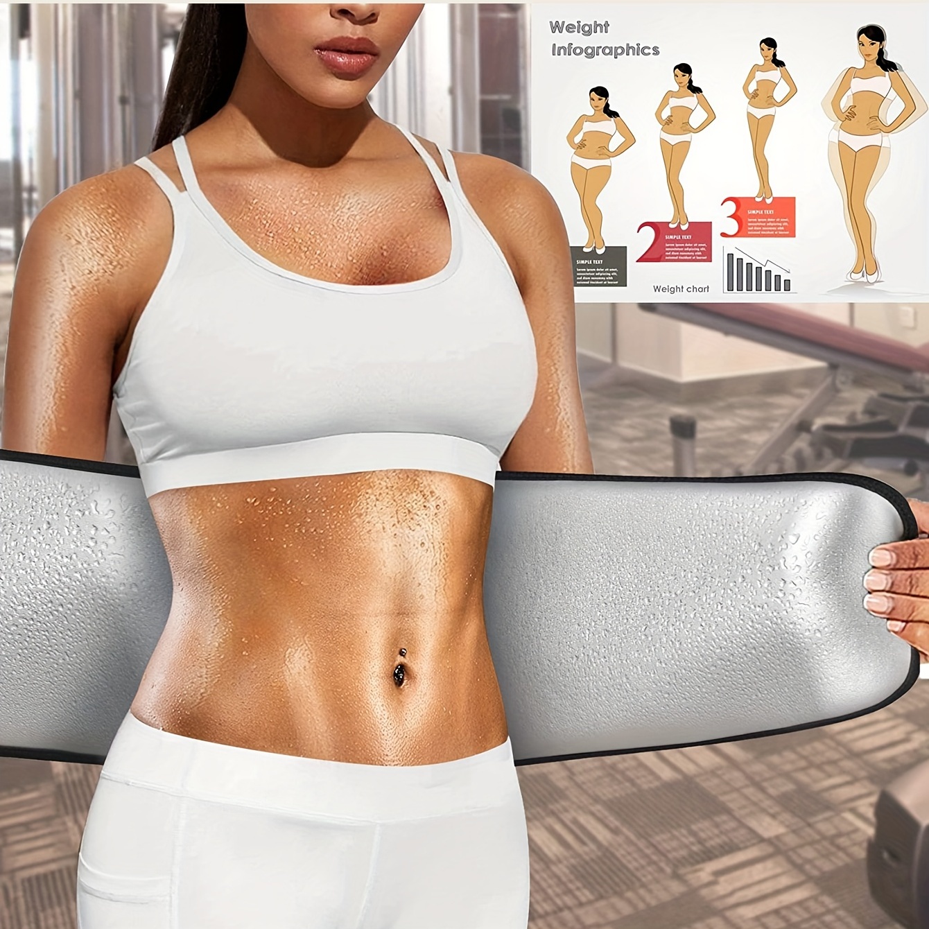 Women's Waist Trimmer Belt Sweat Band Lower Belly Fat Weight