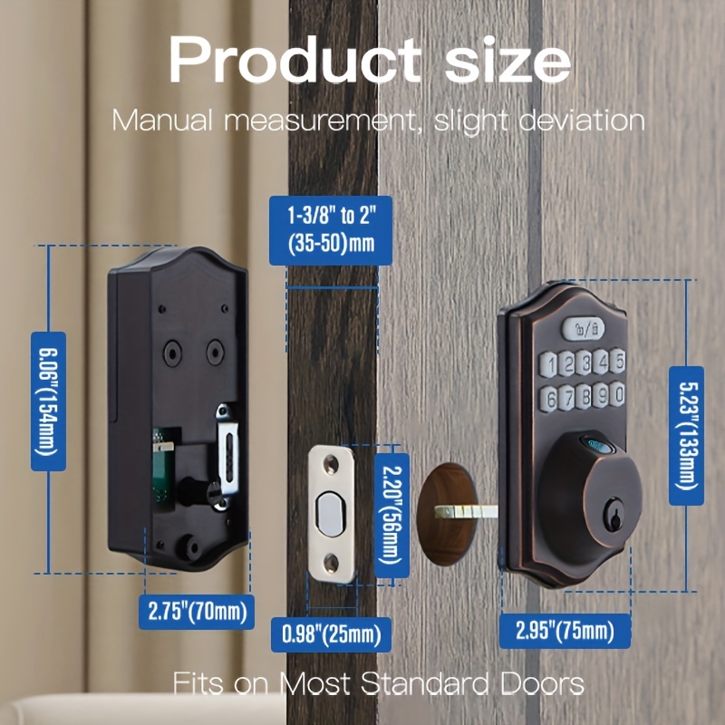 Fingerprint Front Door Lock Set with Deadbolt, Guarder Electronic Deadbolt  Lock for Door,Keyless Entry Door Lock with Code/Fingerprint/Key, IP65 Alloy