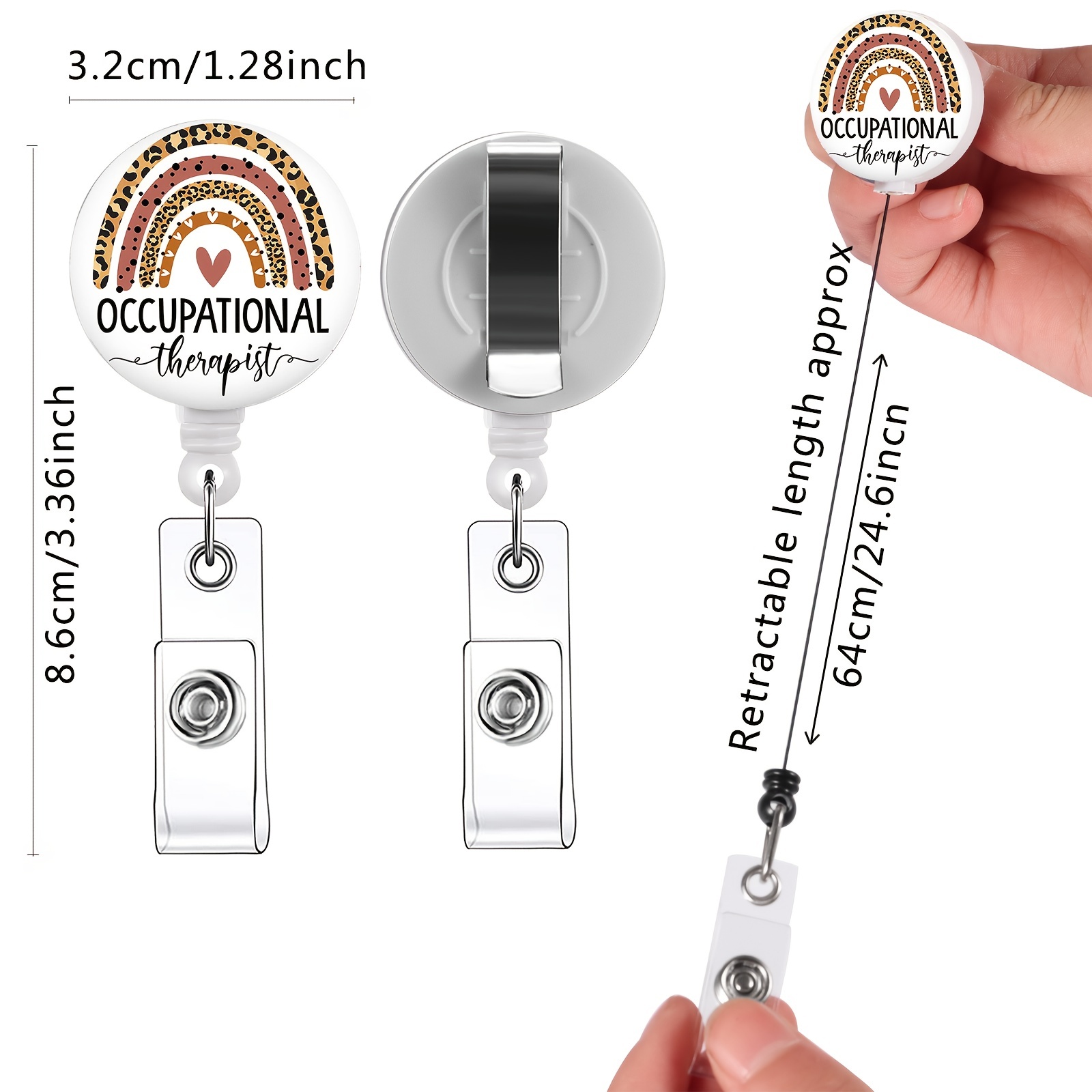OT Occupational Therapy Therapist Badge Reels Holder Retractable