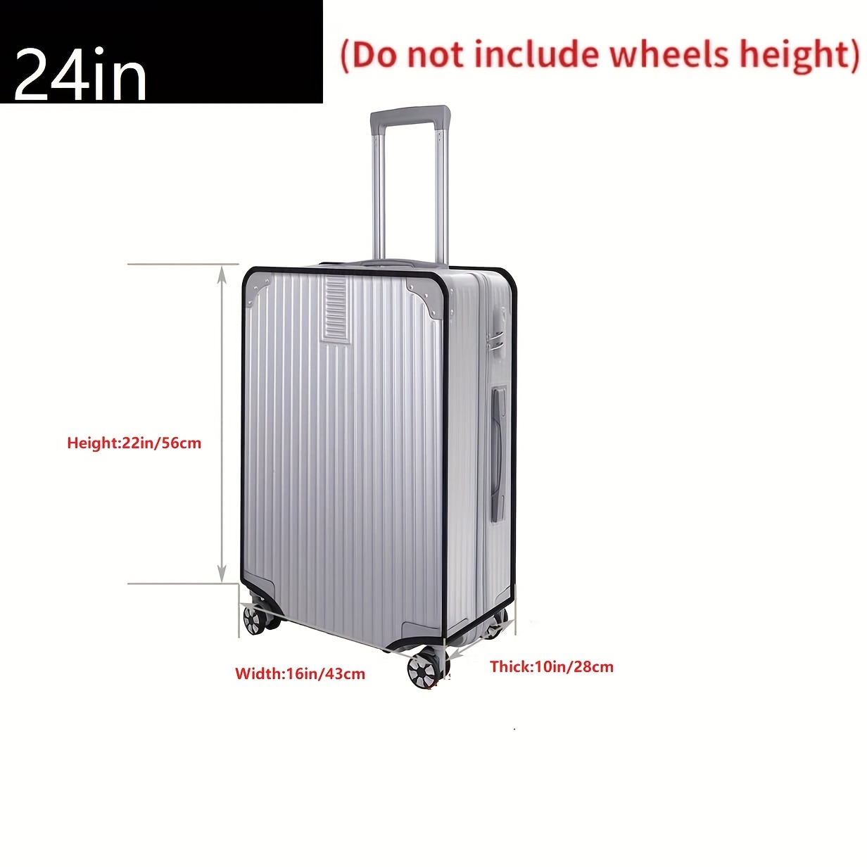 Full Transparent Luggage Protector Cover Thicken Suitcase Protector Cover  20in 24in 28in 30in