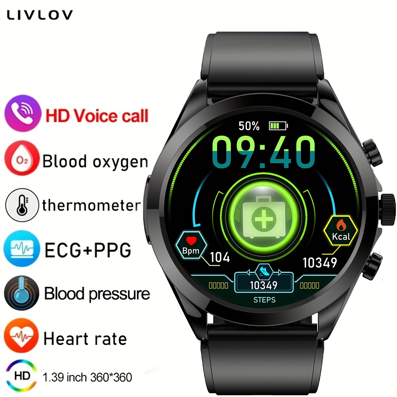 Glucosa en sangre Azúcar reloj inteligente Diabético Glucosa en sangre reloj  inteligente Temperatura corporal reloj inteligente ECG + ppg Hrv Oxígeno en  sangre Monitor de frecuencia cardíaca a prueba de agua