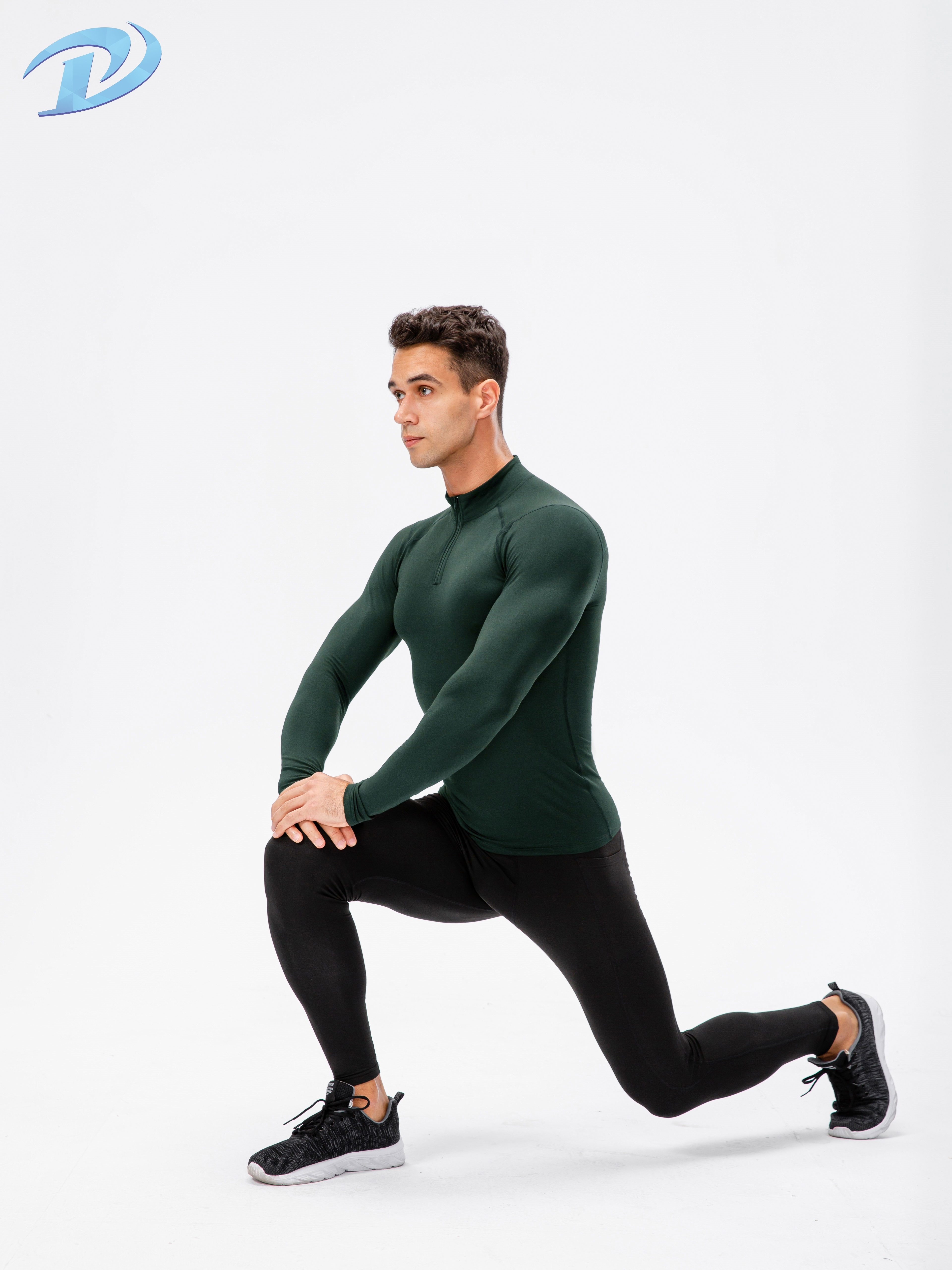 Men's Autumn Winter Fitness Suit High Elasticity Tight Fit - Temu Canada