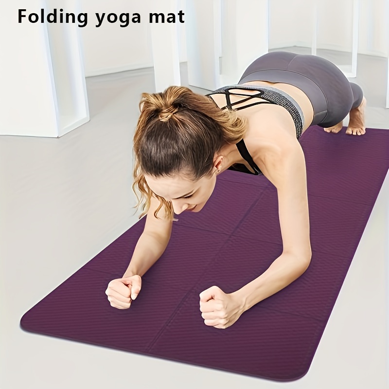 Foldable Yoga Mat Folding TPE Pilates Mat Non Slip Workout Mat Portable  Exercise Mat