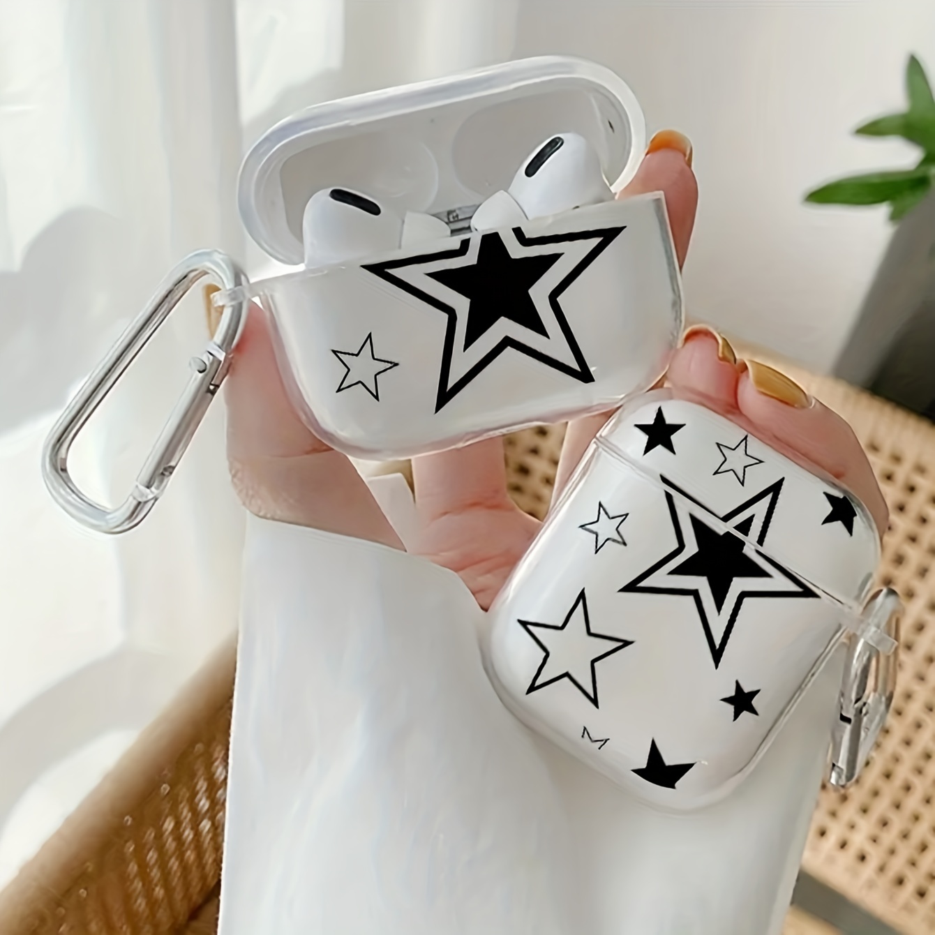 Funda Auriculares Material Tpu Estrella Negra Sencilla Lisa - Temu