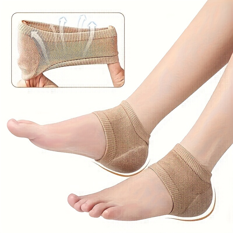 Moisturizing Gel Heel Protectors - Heel Pain Relief Cushion - Back Foot  Sleeves Pads, Breathable Arch Support Inserts Socks, for Plantar Fasciitis  Bone Spur Cracked Heels (skin) : : Health & Personal Care