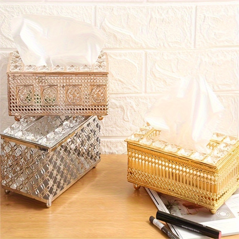 Tissue Box Living Room Light Luxury Crystal Household - Temu