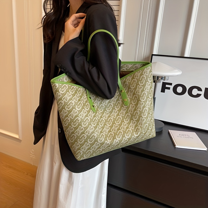 High-end large capacity fashion print handbag versatile commuter