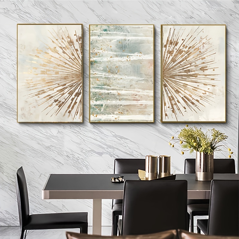 Frameless Abstract Gold Leaf Luxury Poster Canvas Painting - Temu