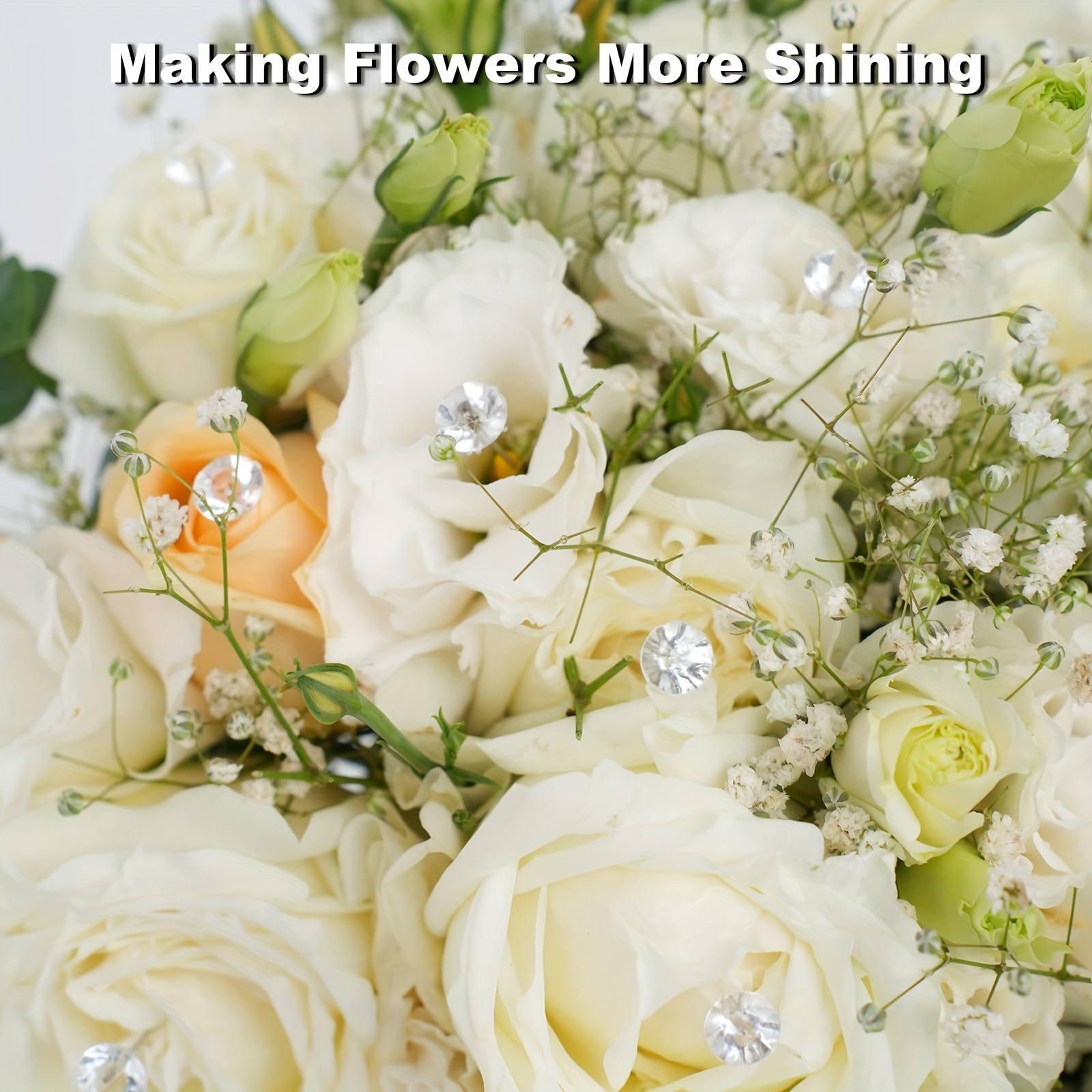 300 Pcs Flower Pins Corsages Pins Head Pins Wedding Bouquet Pins Crystal Pins Floral Bouquet Pins Clear Tongcloud (Transparent, 2'')