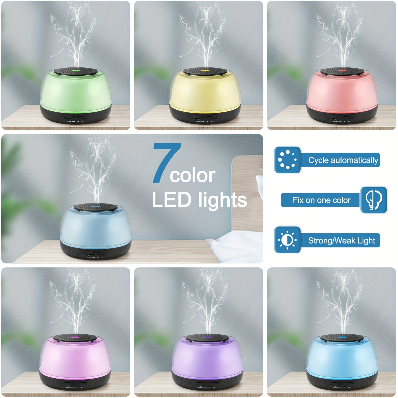 Ultrasonic Essential Oil Diffuser Colour Changing LED Scented Aromatherapy  Oils