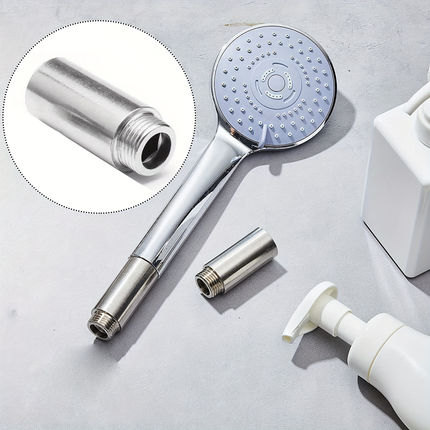 1pc Shower Head Extension Arm Stainless Steel Shower Head Extender