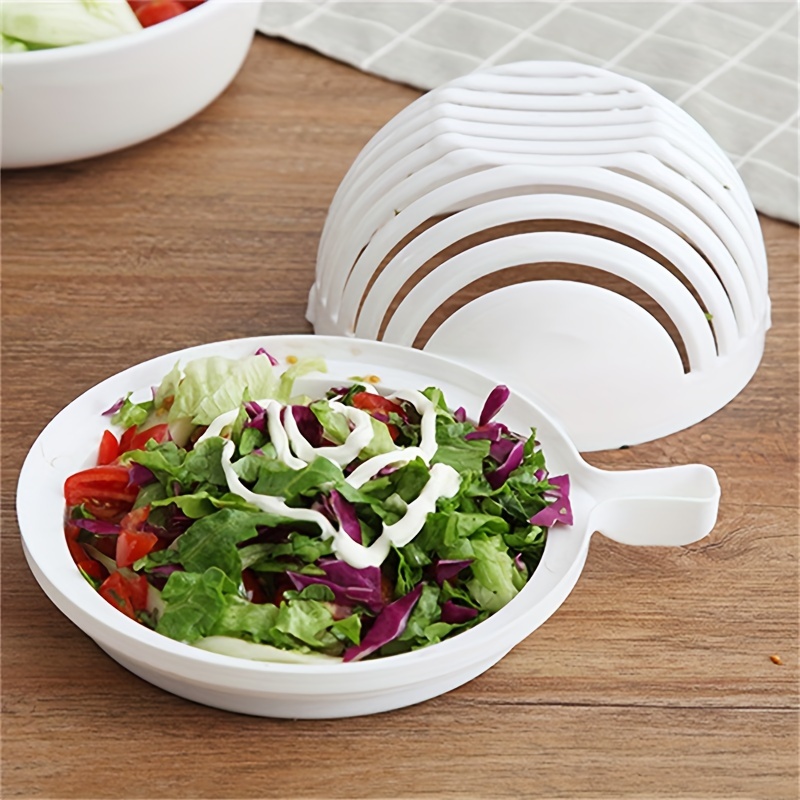 White Salad Cutter Bowl And Chopper In One Fruit Vegetable - Temu