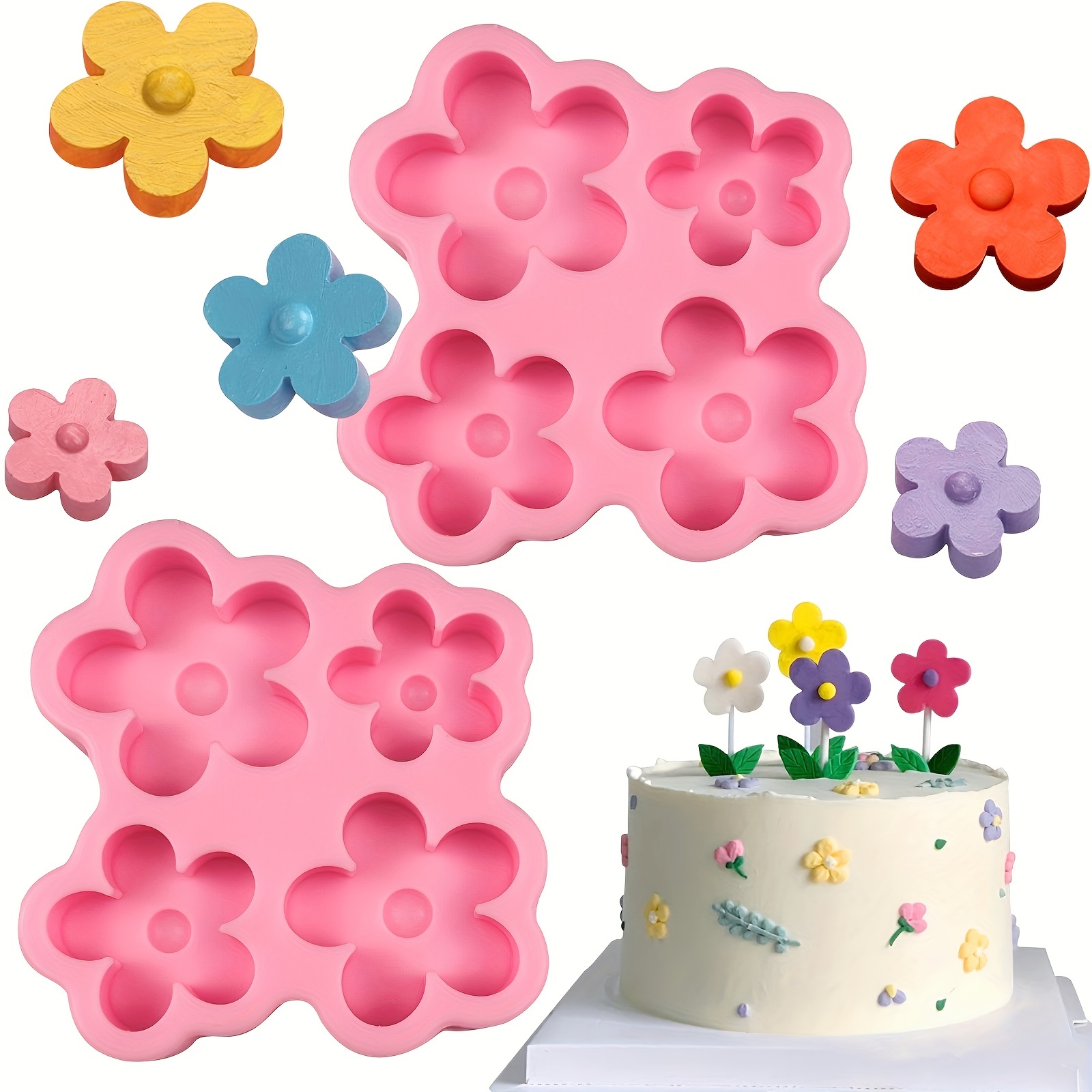 Flower Fondant Molds - 8 Pcs Flower and Butterfly Candy Silicone Molds for  Chocolate Fondant Polymer Clay Soap Crafting Projects & Cake Decoration -  Yahoo Shopping