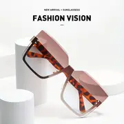 xingyu oversized cat eye sunglasses for women casual gradient semi rimless sun shades for driving beach travel details 0
