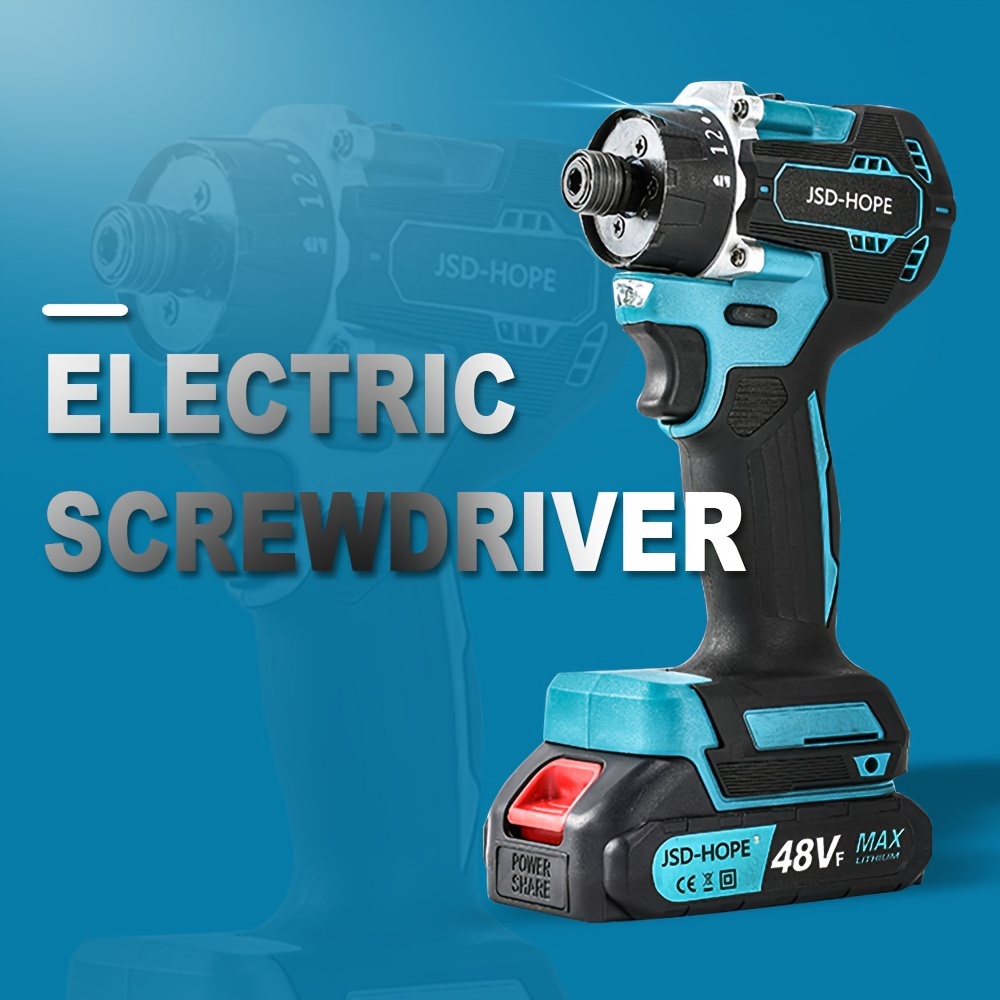 21v Brushless Electric Drill 50nm Cordless Screwdriver Lithium- Battery  Mini Electric Power Screwdr