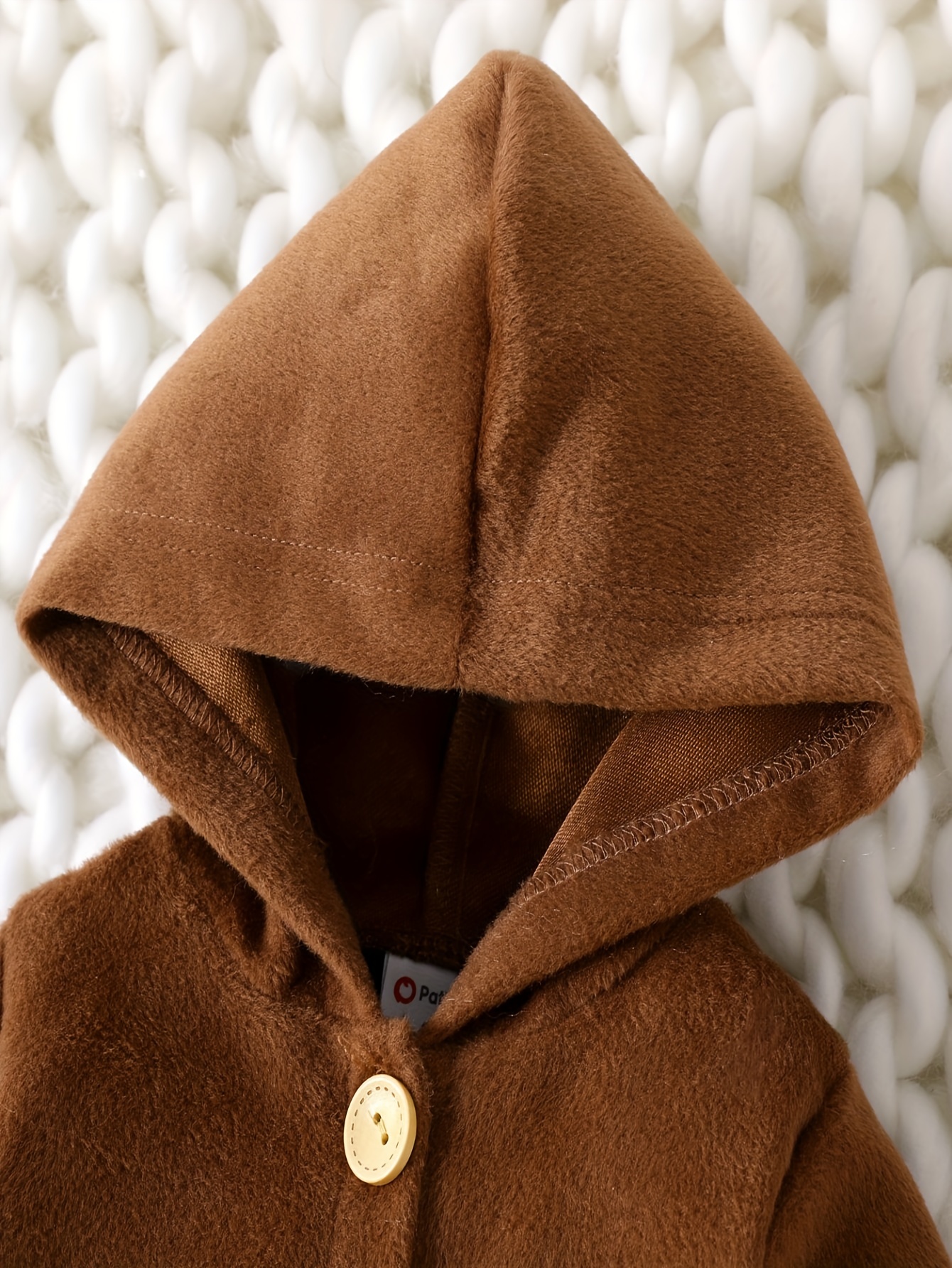 Super Cute 3d Ears Hooded Long-sleeved Ruffle Thick Lined Baby