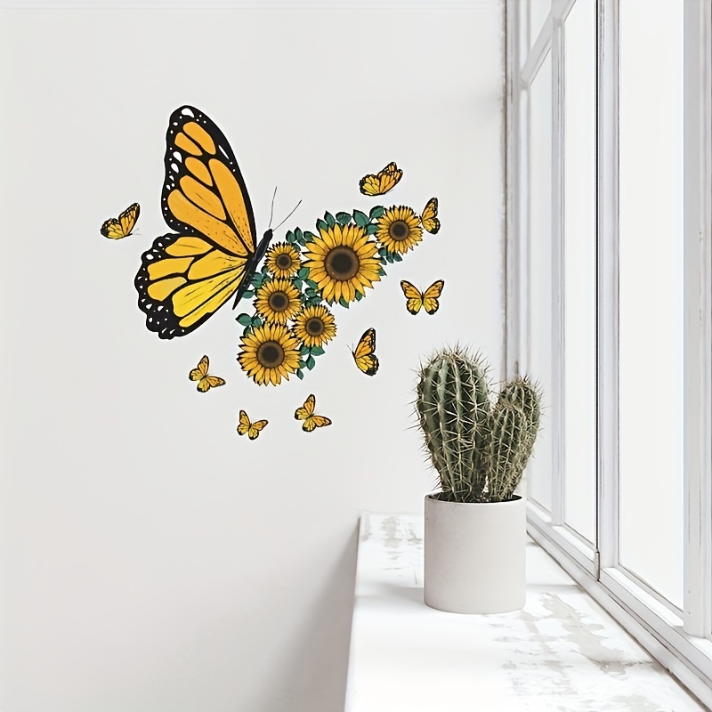 Butterfly Sunflower Stitching, Refrigerator Wardrobe Bedroom