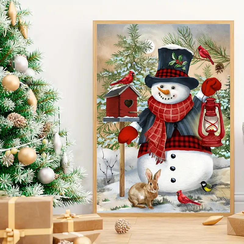 Christmas Diamond Painting Kits 5d Christmas Snowman Full - Temu