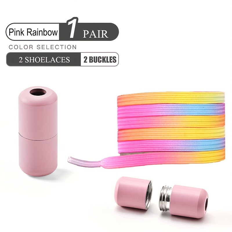 Image of 1 Pair No Tie Shoe Laces Colorful Shoelaces Light Colorful Fashion Without Ties Elastic Laces For Casual Shoes And Sports Shoes