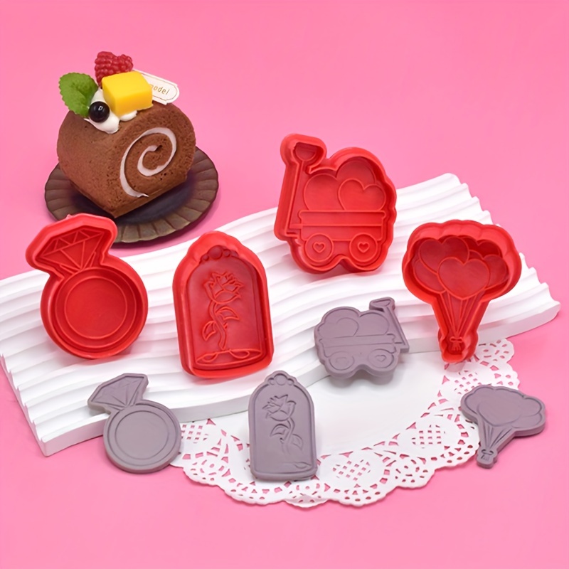 Valentine's Day Cookie Plunger Cutters White Plastic Cookie - Temu