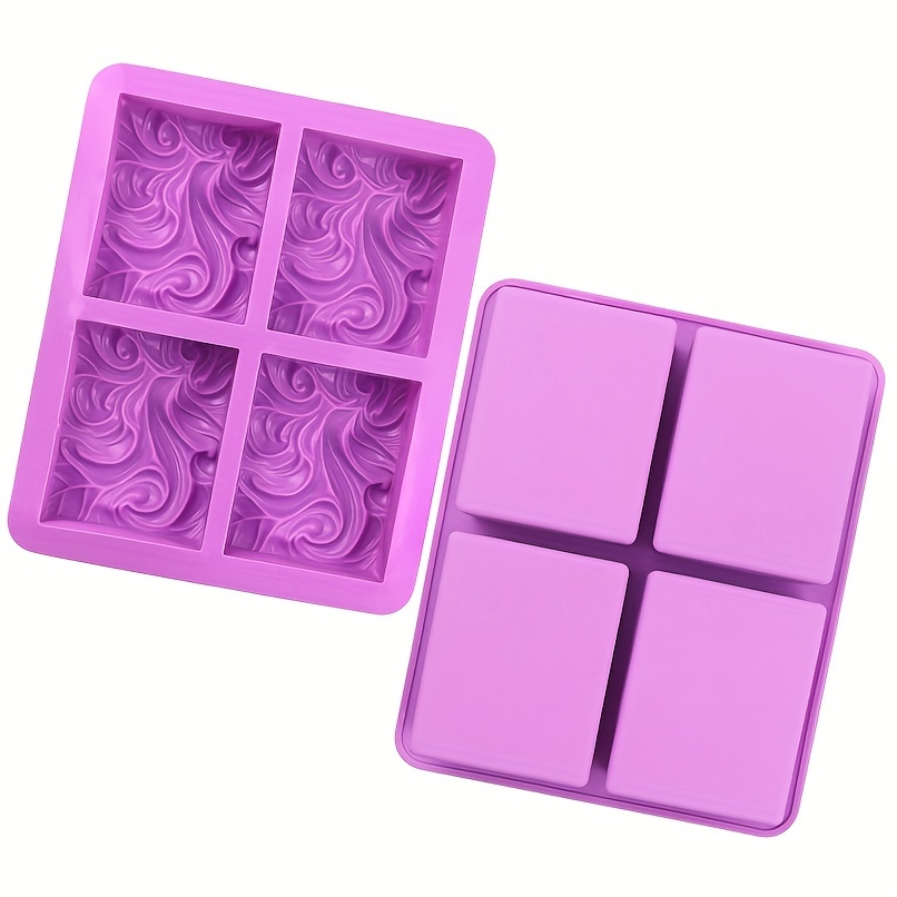 Newk Silicone Soap Square Molds, DIY Handmade Soap Molds with Ocean Wave Pattern for Milk Soap (3.5 oz Cavities)