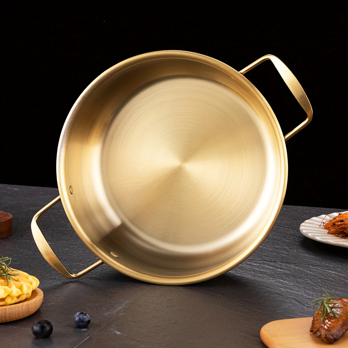 Spanish Seafood Rice Pot Golden, Seafood Plate, Heat Resistant Non-slip  Noodles Plate - Temu