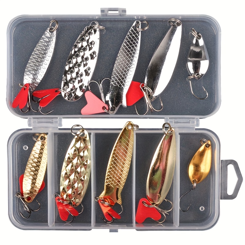 11pcs Fishing Lure Kit with Willow Water Drop Sequins & Storage Box -  Perfect for Fishing!