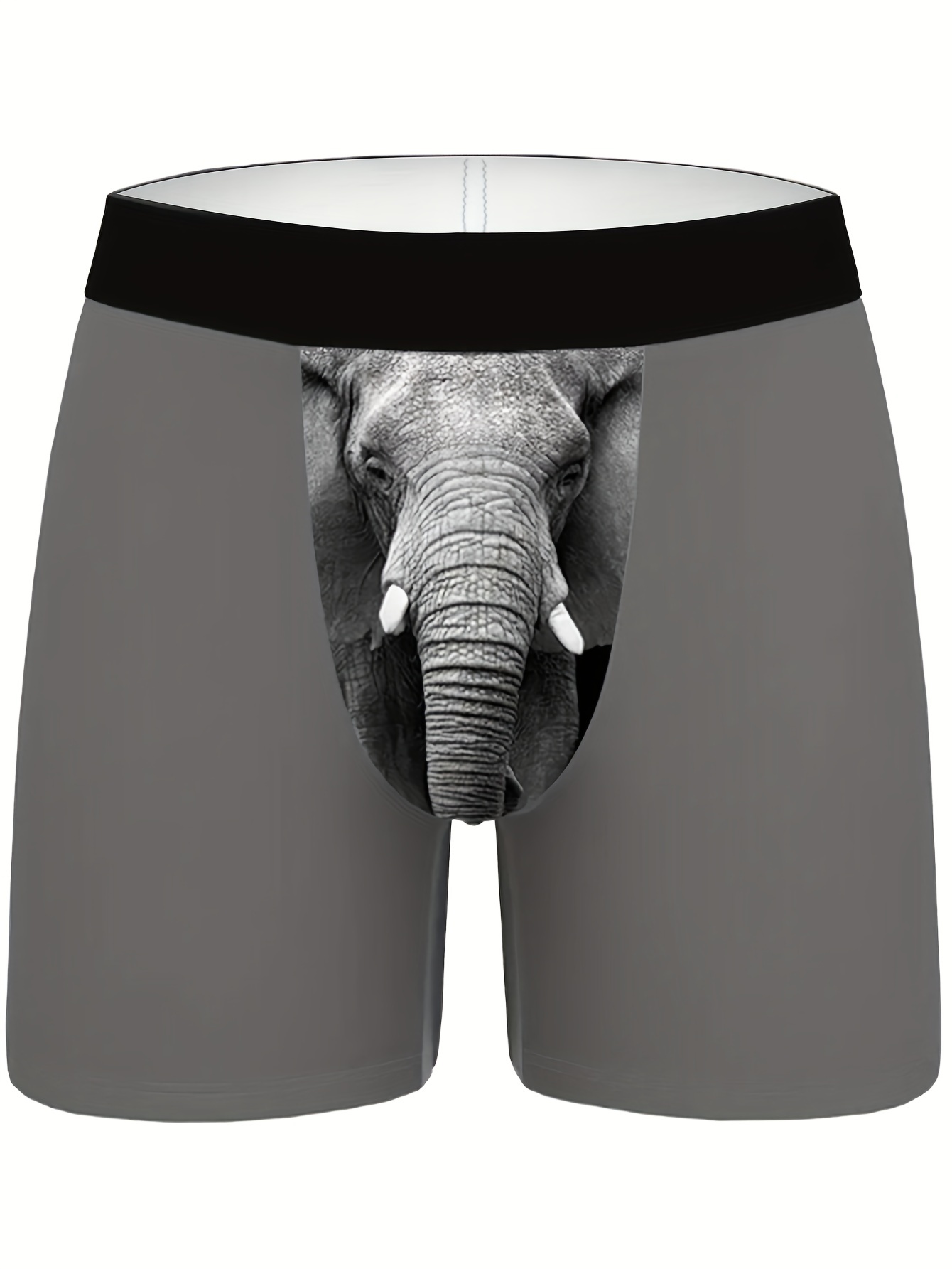 3pairs Mens Elephant Trunk Breathable Casual Solid Novelty Boxer