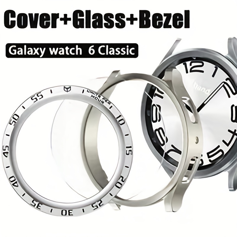 Hard Case Galaxy Watch 6 Tempered Glass Screen - Temu