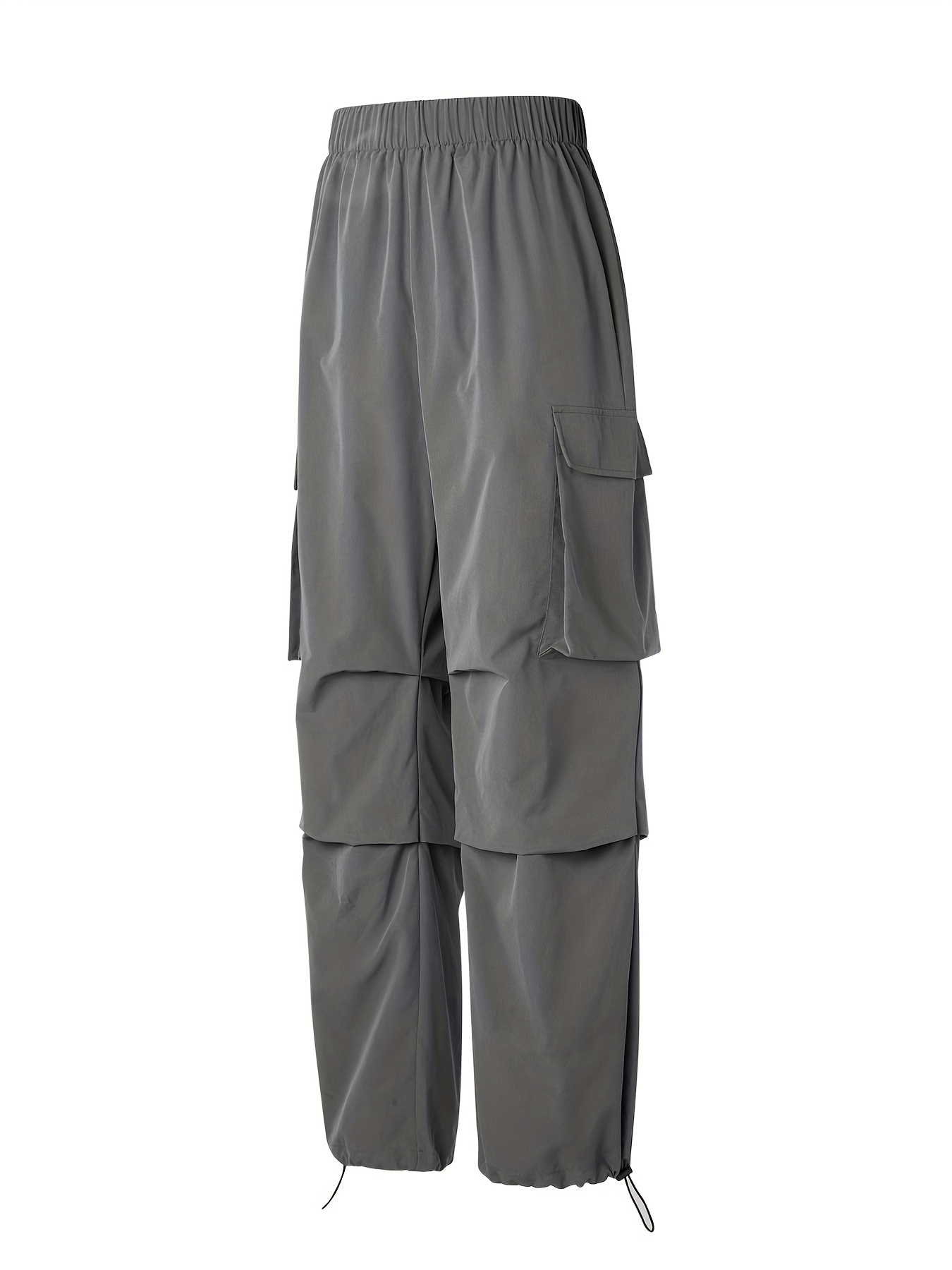 Plus Size Y2k Cargo Pants Women's Plus Solid Elastic - Temu