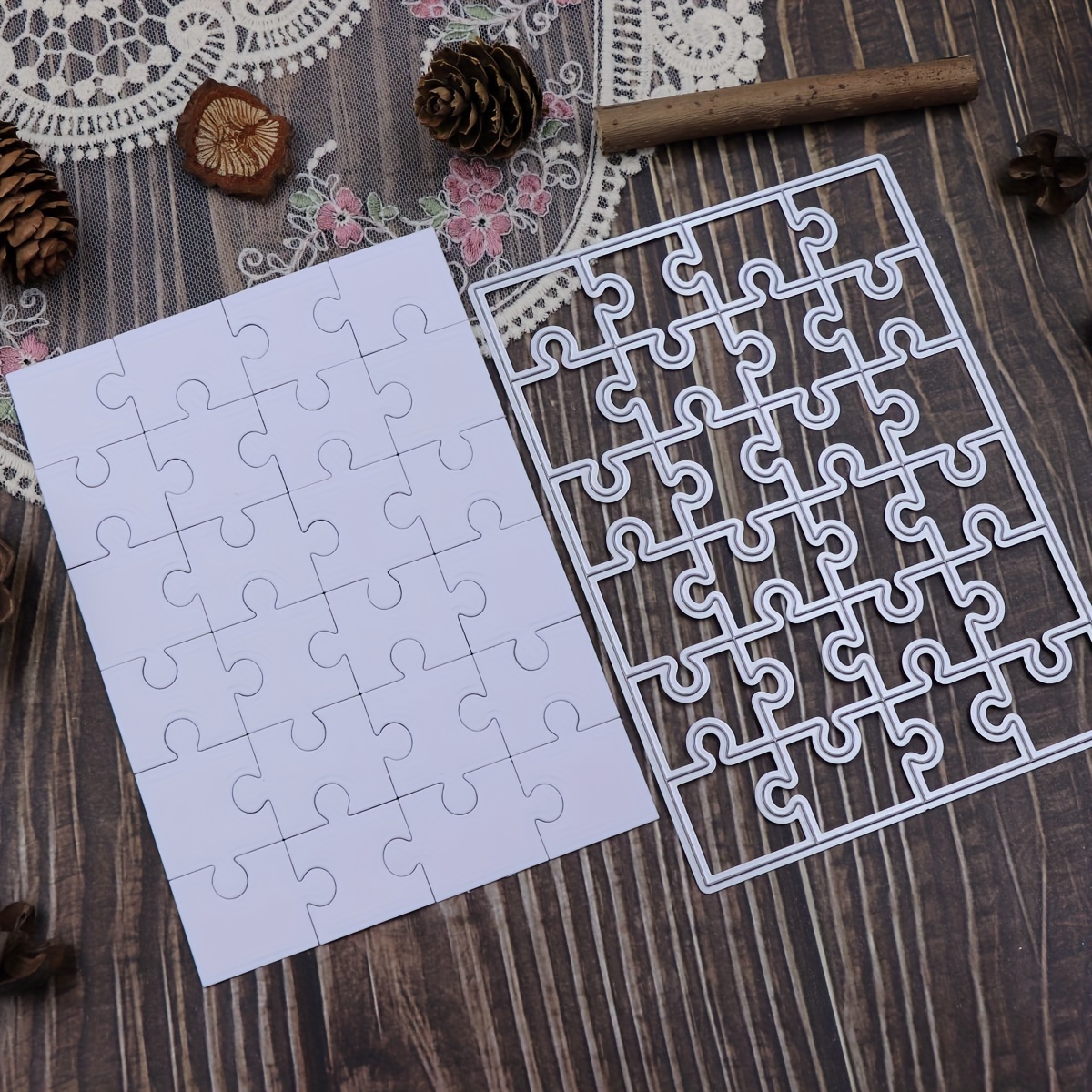 

A Rectangular Jigsaw Puzzle Cutter With Golden Cutting And Embossing Patterns.