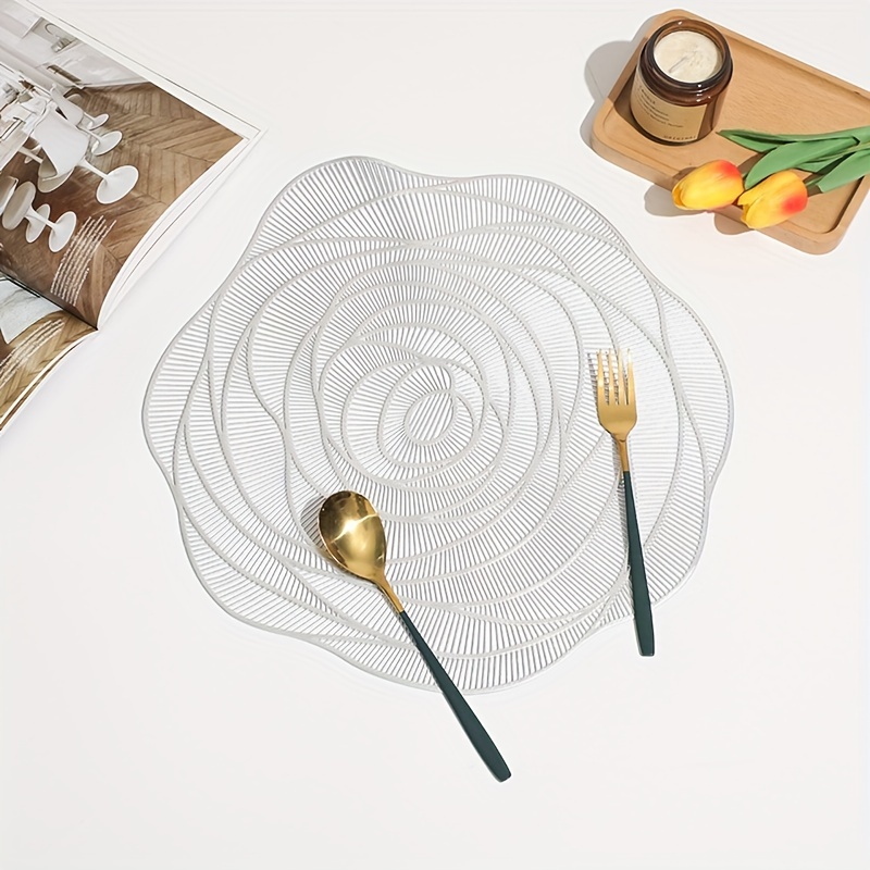 Table Pad Round Pvc Golden Placemat Elegant Placemat - Temu