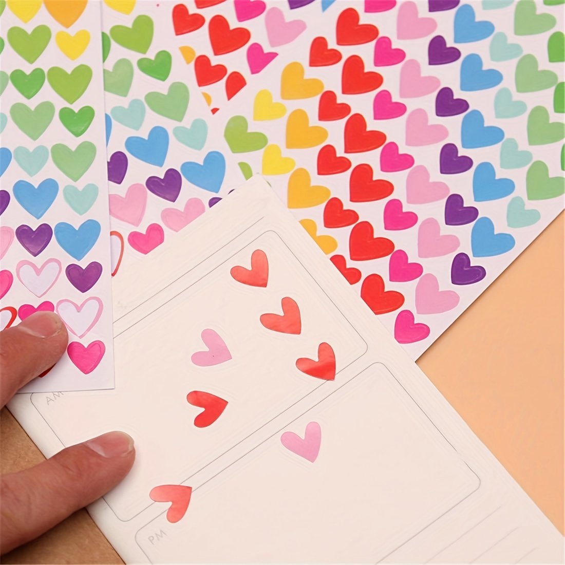 Heart And Star Shape Self Adhesive Stickers, For Scrapbooking And