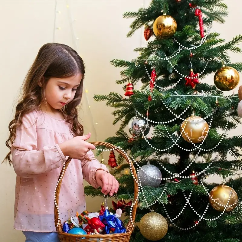 Christmas Tree String Bead Garland Plastic Pearl String - Temu