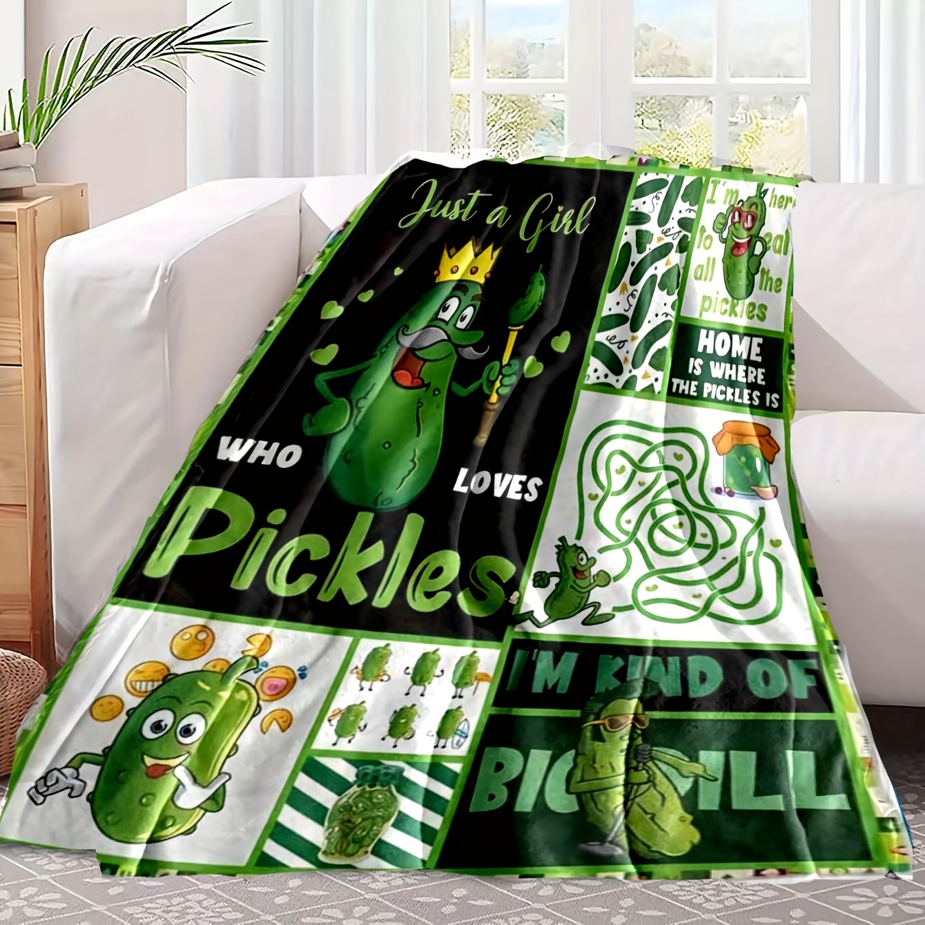 Pickle Blanket for Pickles Lover Funny Pickle Gifts Blanket for Girl Women  Ad