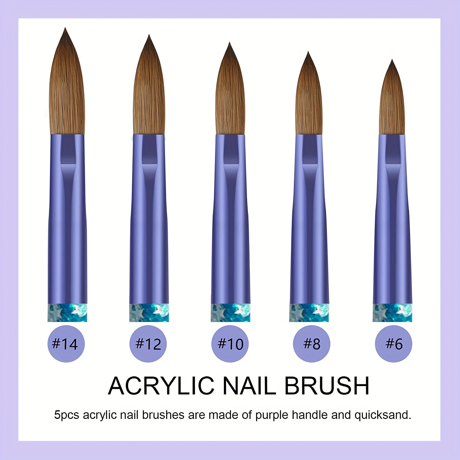 Acrylic Nail Brush Set Blue Professional Acrylic Brushes For - Temu