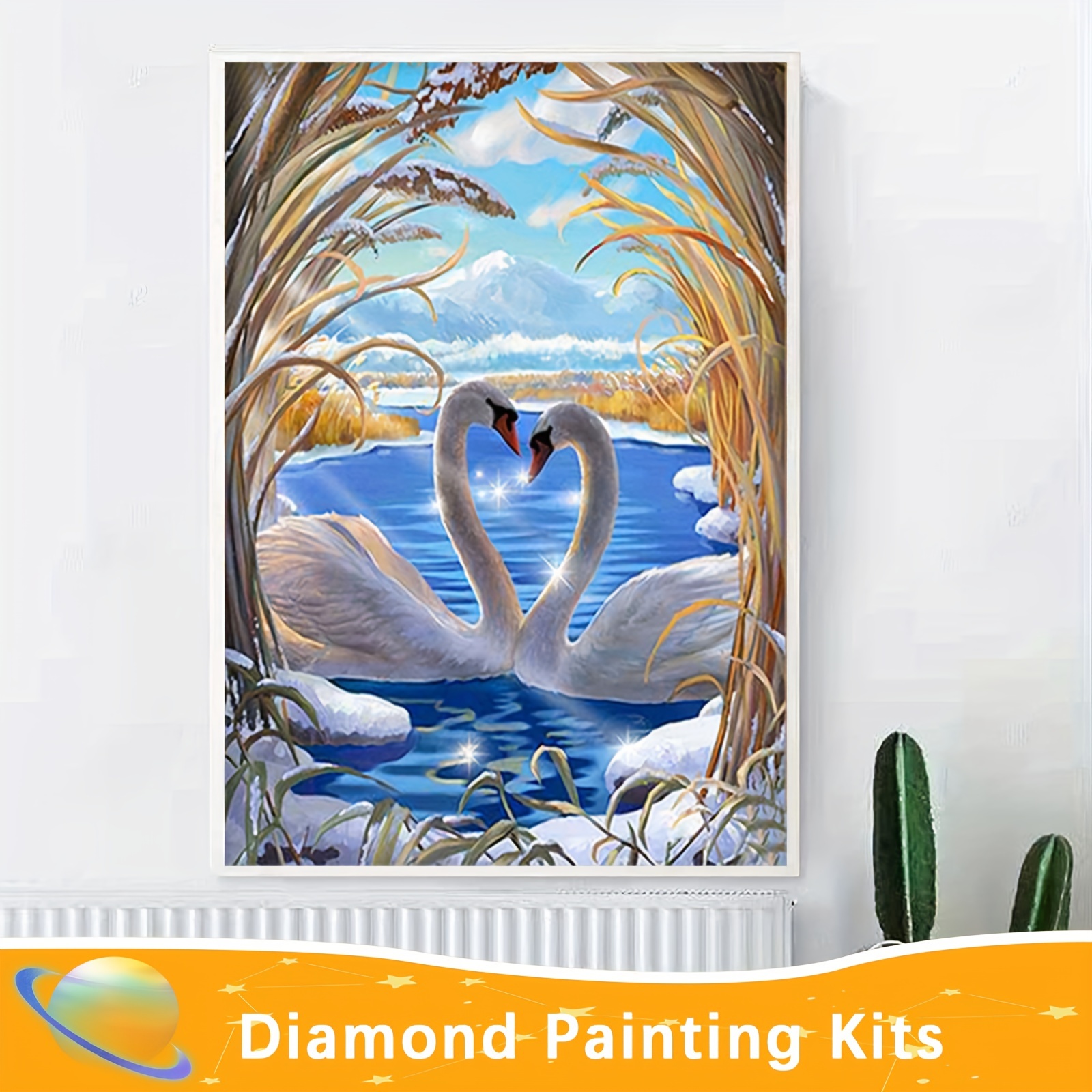 5D Diy Diamond Painting Kits Scenic Swan Diamond Painting Kits