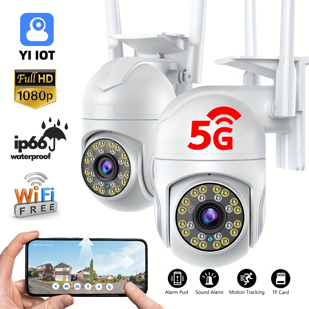 Yilot 5MP 5G WiFi Cámara IP inalámbrica para exteriores PTZ Cámara de  seguimiento AI Cámara de seguridad 1080P CCTV vigilancia audio 2 vías Mini  Cam
