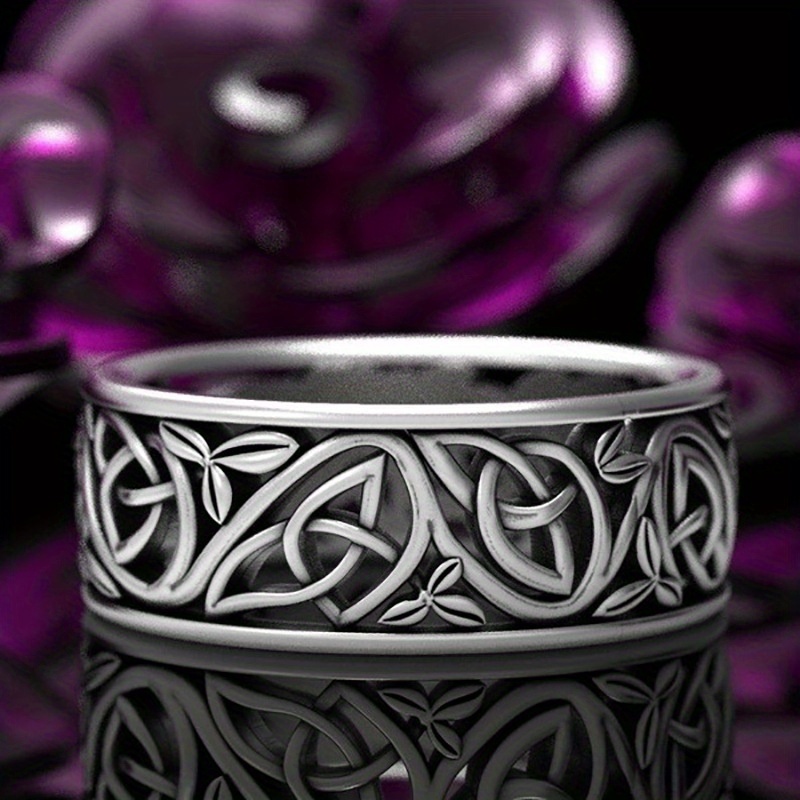 Vintage Wolf Celtic 925 Silver Plated Ring, Punk Style
