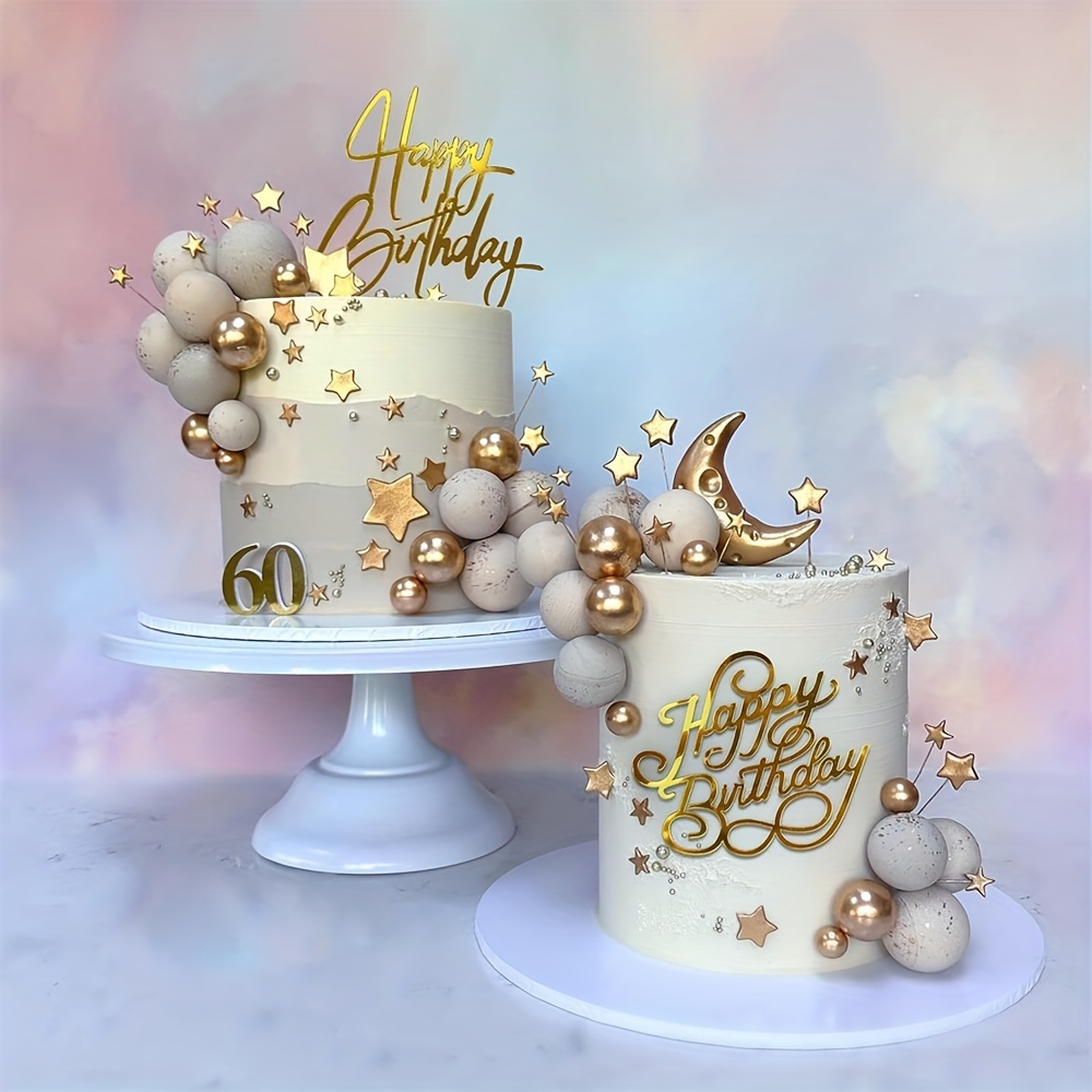 Décoration De Gâteau Joyeux Anniversaire Doré Fleur Acrylique Décoration De Gâteau  Acrylique Décoration À Cupcake Pour Divers Anniversaire, Mode en ligne