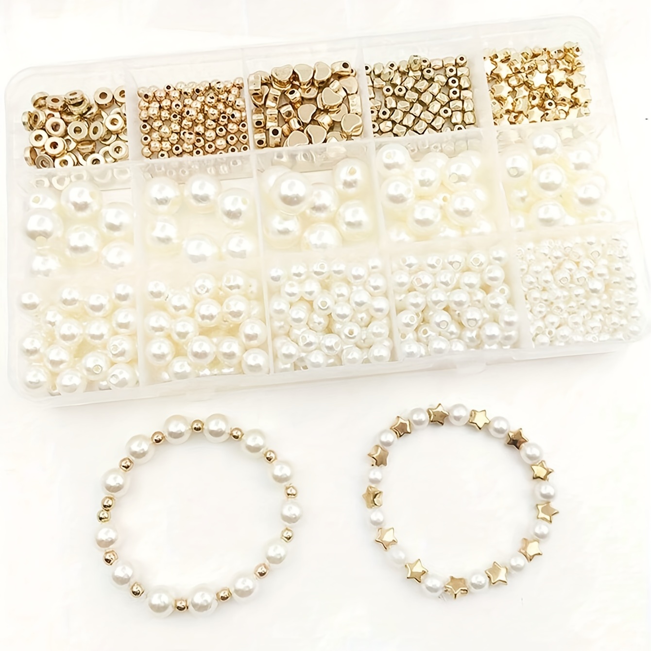 Pearl Beads for Bracelet Making, 720PCS Pearl Craft Beads for Jewelry  Making, Fr