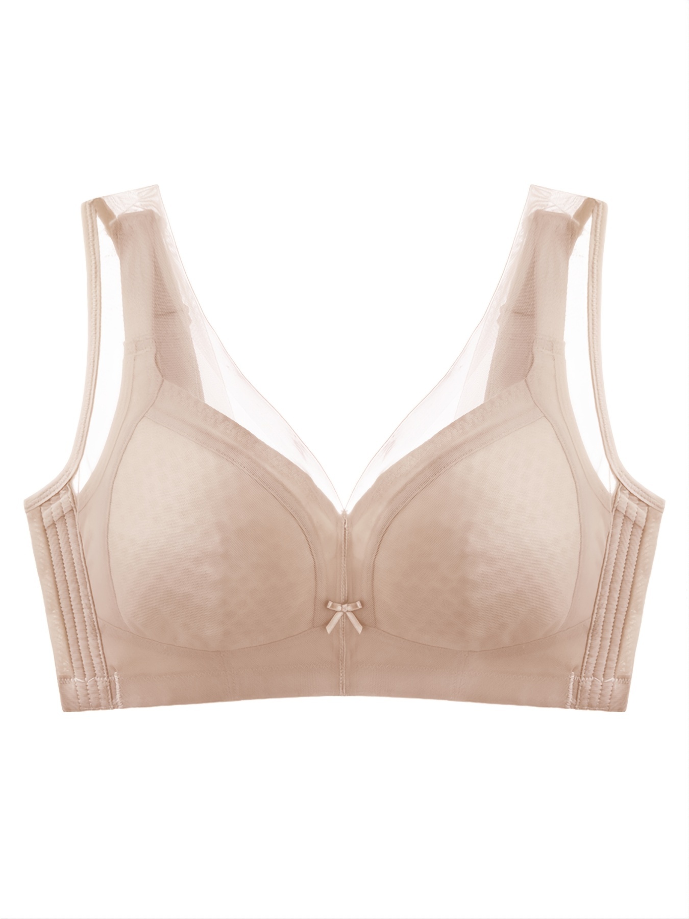 Women's Breathable Solid Color Elegant Full Cover Cup Bra - Temu