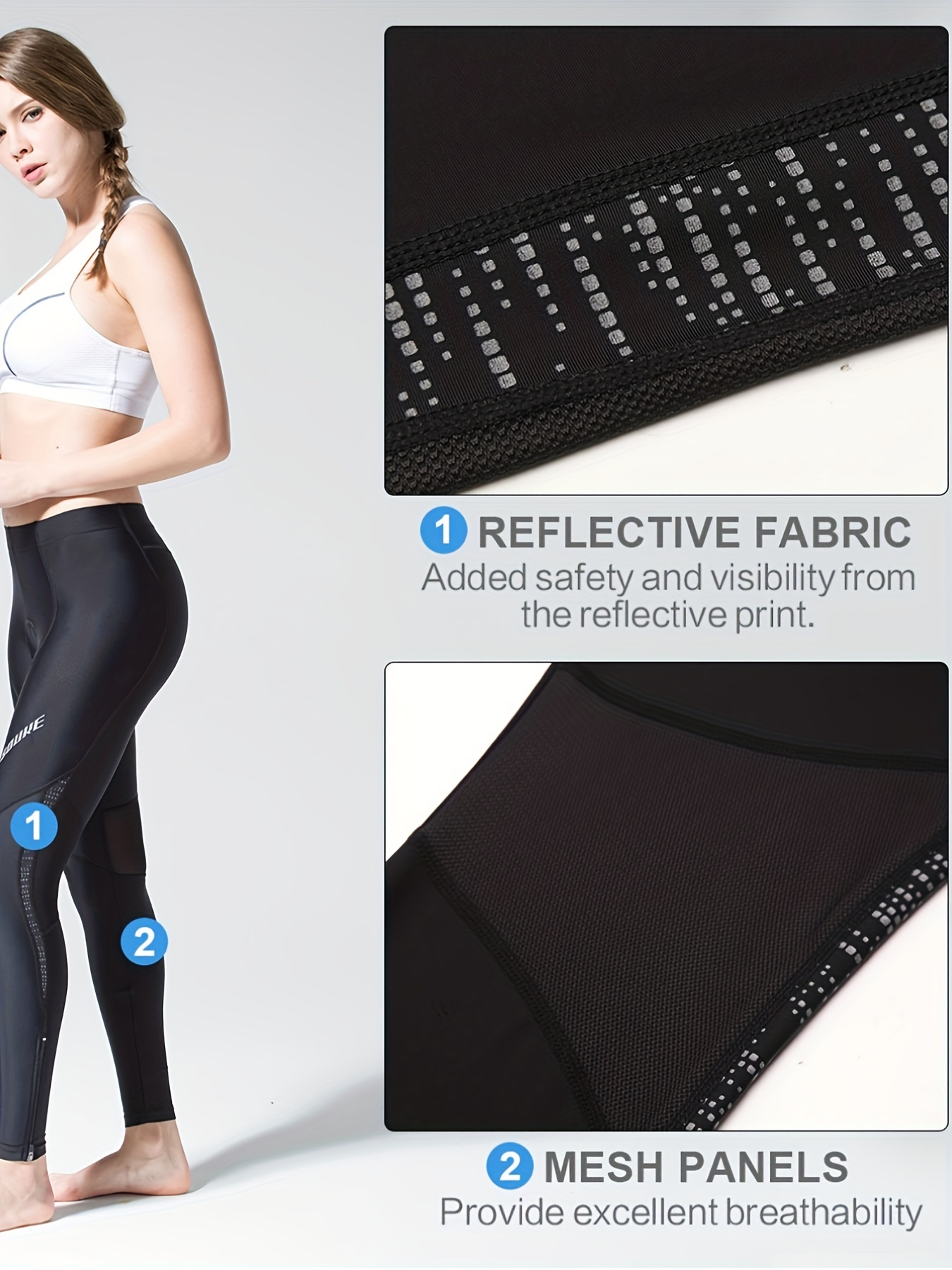 Comfortable Padded Cycling Tights With Leg Zipper Ideal For - Temu Canada