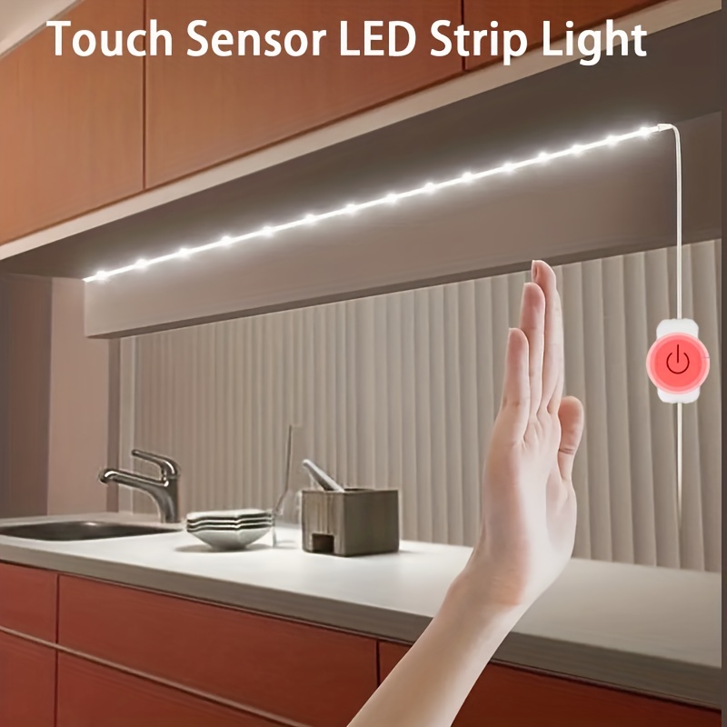 Luz LED con Sensor de movimiento para debajo del armario, 1m, 2m, 3m, 4m,  5m, 12V, luz nocturna PIR Flexible, iluminación de cama para armario de