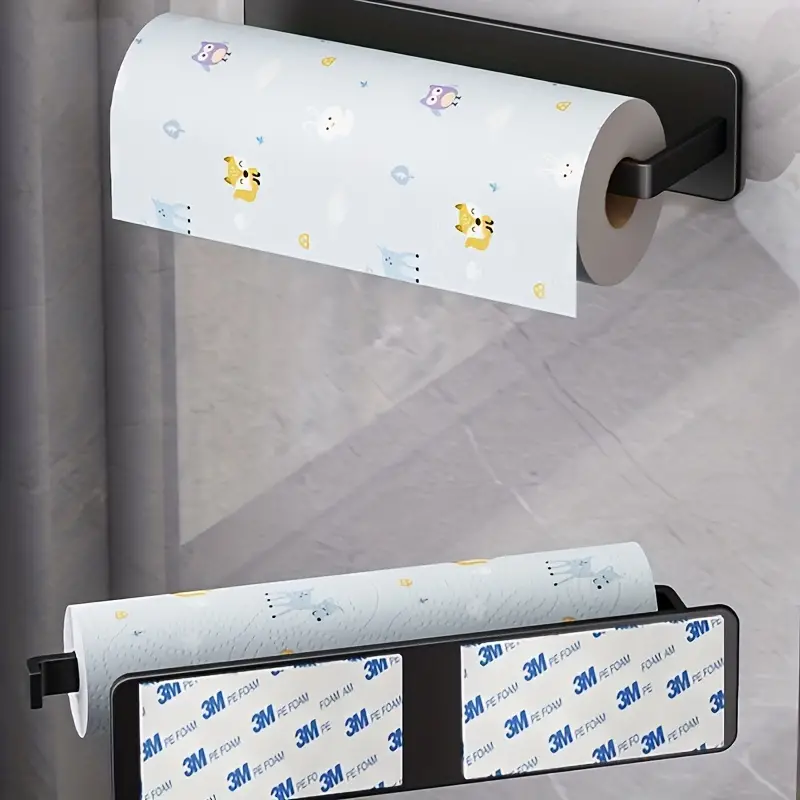 Stylish Kitchen Paper Towel Holder With Cabinet Roll Holder And Cling Film  Rag Storage - Easy To Use And Convenient For Organizing Your Kitchen - Temu